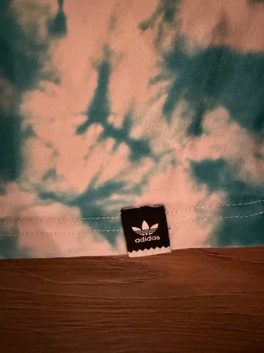 adidas Tie-Dye Trefoil Tee - Teal & White